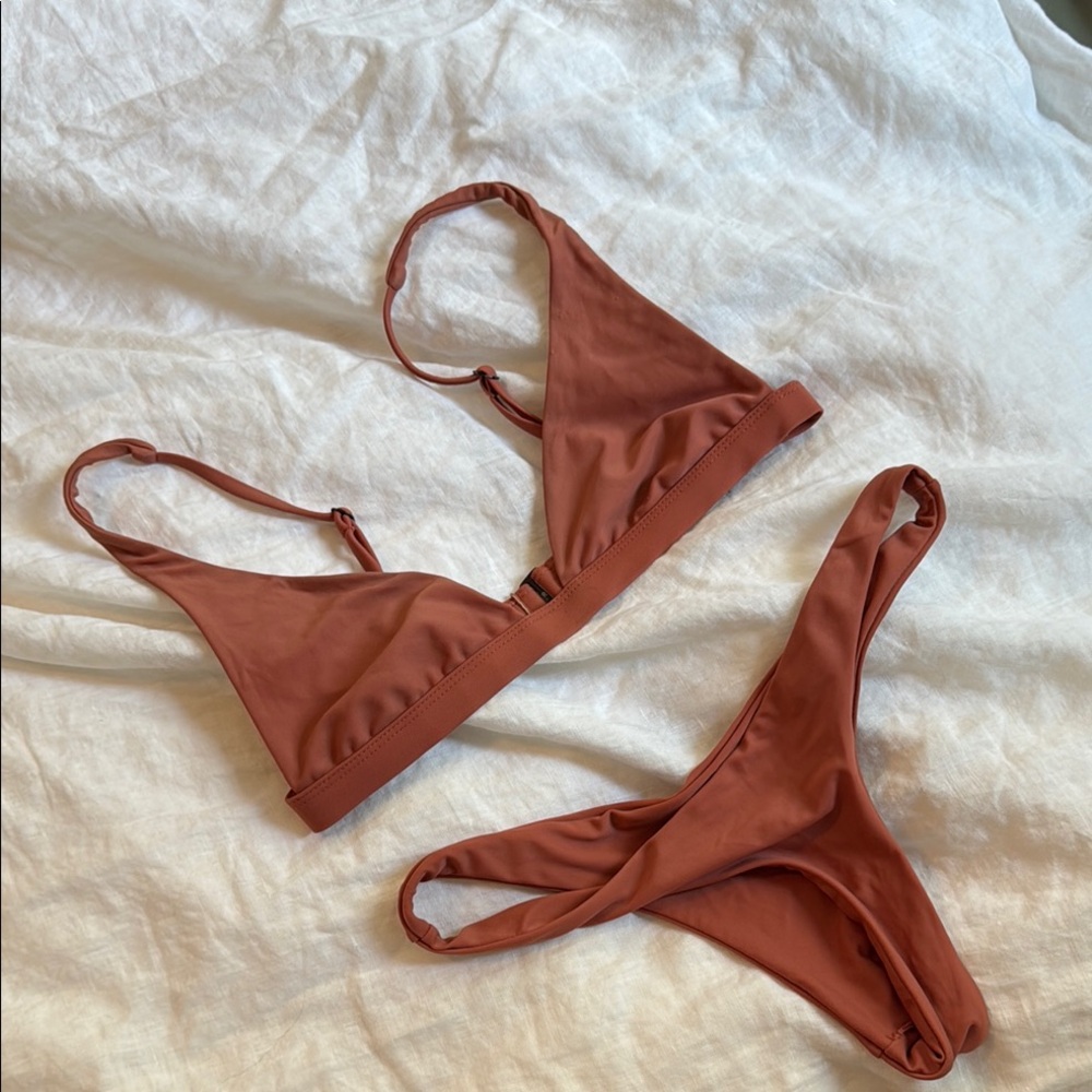 Ark swimwear Rust bralette top Brazilian bottom